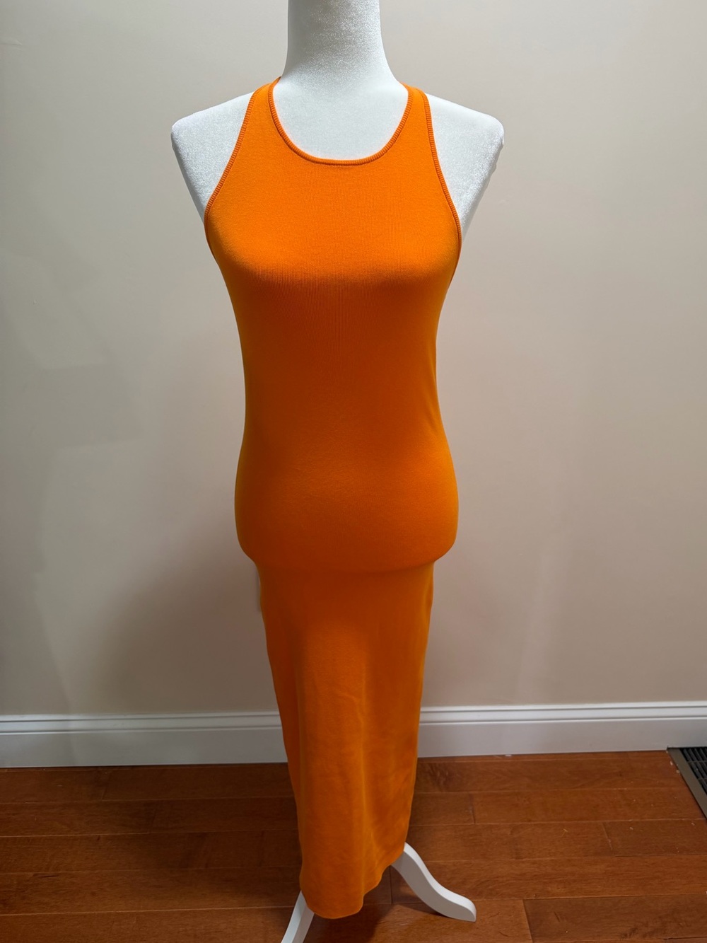 A.L.C. Orange Cotton Blend Stretch Racerback Sleeveless Marc Dress Sz. M - Picture 4 of 8
